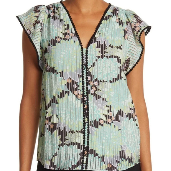 ♠️ Kate Spade Dahlia Bloom Floral Burnout Top NWT - Picture 2 of 8